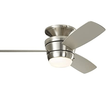 Harbor Breeze Mazon 44-in Brushed Nickel Flush Mount Indoor Ceiling Fan